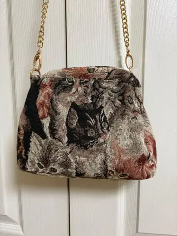 idem 이뎀 고양이 패턴 고블랑 가마구치 백