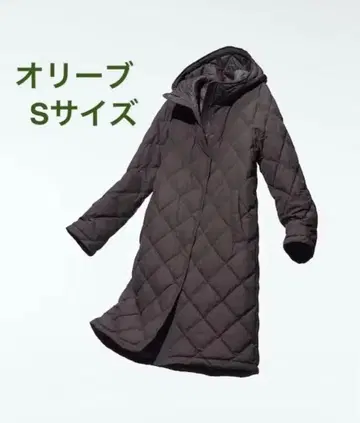 퍼프 테크 롱 코트 릴랙스 핏 올리브 S