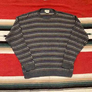 90s USA 코튼 니트 세인트 존스 베이 보더 니트 3D 니트