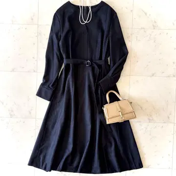 미사용 새상품 23구 울 키넥 롱 원피스 38 네이비 A라인