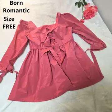 [귀여운 Born Romantic] 핑크 소매 포인트 튜닉 FREE