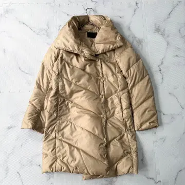 새상품급 iCB 롱 다운 다운 코트 숄카라 여배우 옷깃 베이지 M