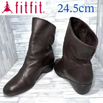 새상품급 fitfit 핏핏 S자 부츠 소가죽 브라운 24.5cm