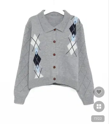 nugu 아가일 니트 가디건 스커트 세트