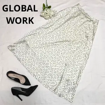 글로벌 워크 스퀘어 도트 새틴 플레어 기하학 디자인 샤이니