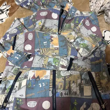 고 슬로우 카라반 무민 무늬 후드티 345