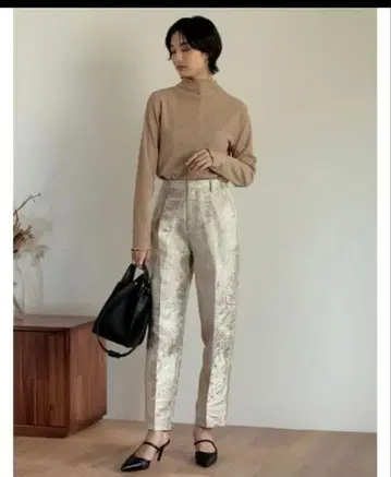 Re:EDIT 자카드 테이퍼드 팬츠 택 포함