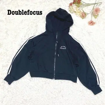 s.918 [더블 포커스] 여성용 크롭 후드티 블랙 S