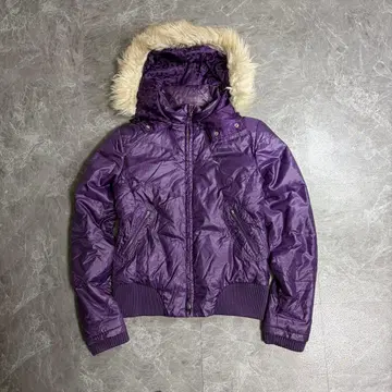 y2k 00s puma 퍼 자켓 헤이세이 갸루 퍼플 광택 짧은 기장