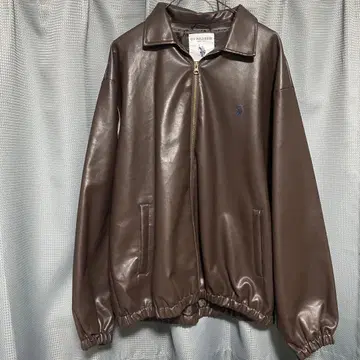 U.S. POLO ASSN. 브라운 가죽 자켓 M