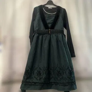 엑시즈팜 원피스 그린 점퍼 스커트 크리스마스