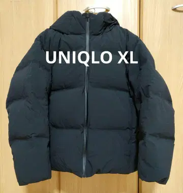 유니클로 심리스 다운 파카 블랙