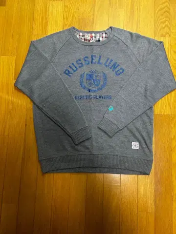 RUSSELUNO 그레이 크루넥 맨투맨