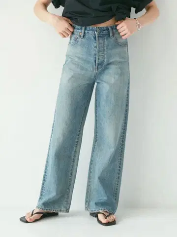 하이웨스트 루즈 스트레이트 데님 언그리드 26