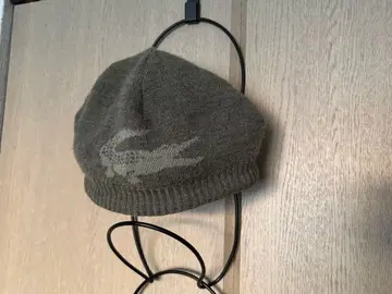 LACOSTE 올리브 그린 니트 모자