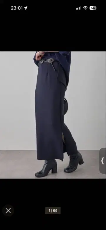 라운지 드레스 분또 ZIP 타이트 스커트