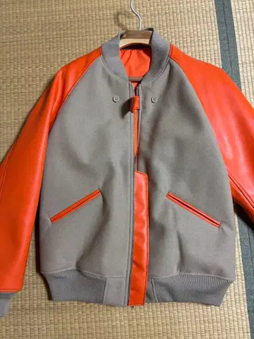 Y-3 바시티 자켓 오렌지 그레이