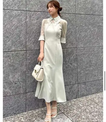 스나이델 더블 카라 머메이드 드레스