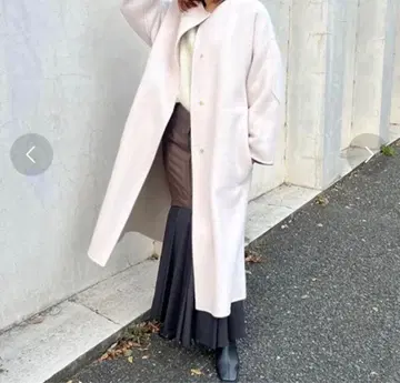 새상품급*FRAY I.D 울 캐시미어 바이컬러 리버 코트/S 사이즈