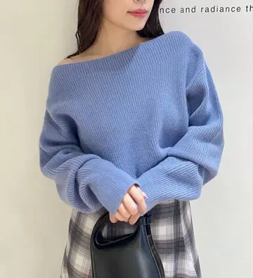 아푸와이저 리셰 울 캐시미어 오프넥 니트 더스티