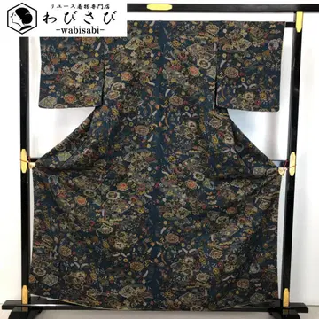 코몬 꽃무늬 크레이프 원단 네이비 컬러 K-5624