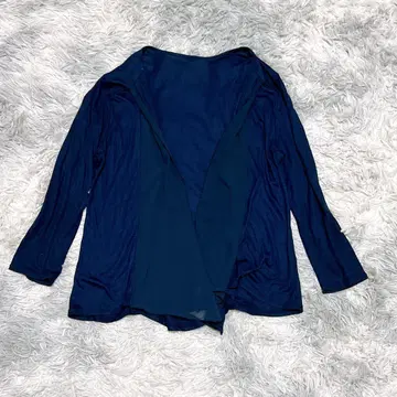 쿠 드 샹스 38 드레이프 가디건 네이비 레이온 혼방 겉옷