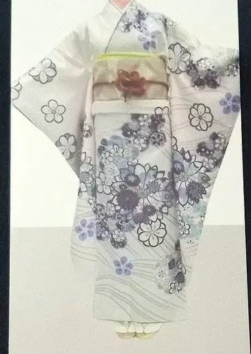 후리소데 단품 HL 에바 패턴 폴리에스테르 더스티 컬러