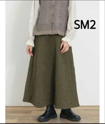 사만사 모스모스 꽃무늬 퀼트 A라인 스커트