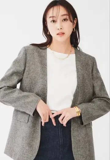 UNTITLED [트위드 라이크/셋업 가능] 멜란지 컬러리스 자켓