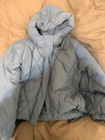 퀼팅 다운 자켓 다운 M 사이즈 스카이블루