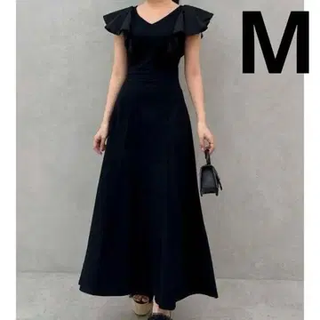 더즈린 백 오픈 원피스 M 블랙 양산계 성숙 큐트 고급 슬림