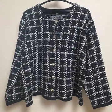 트위드 니트 자켓 4L 여성용 빅 사이즈