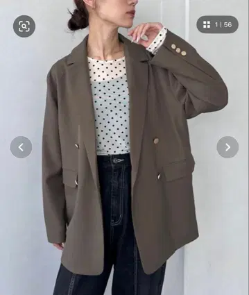 [ NOGLE ] 골드 버튼 더블 자켓