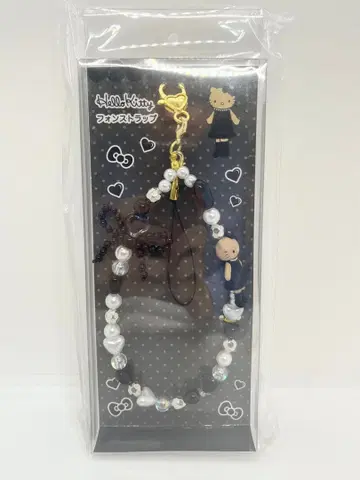 헬로키티 폰 스트랩 블랙 정품