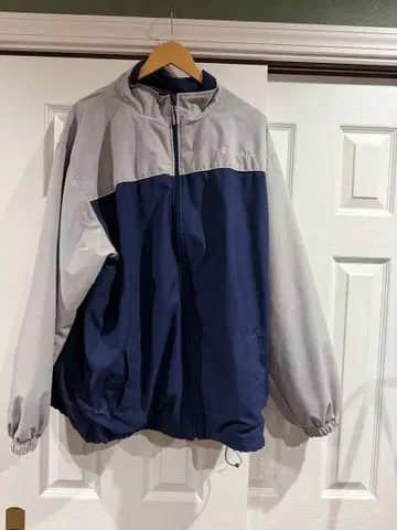 네이비/그레이 집업 나일론 자켓