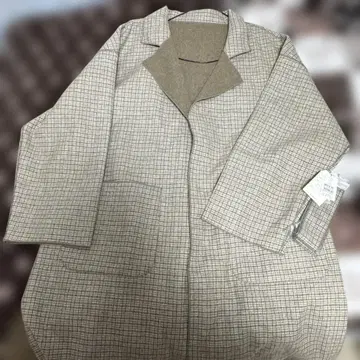 체크 무늬 롱 코트 여성용