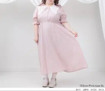 레이스 옷깃 에어리 자카드 원피스