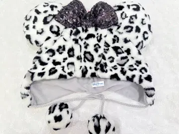 미사용 새상품 레오파드 무늬 미키 귀도리 모자 팬캡 레오파드 그레이