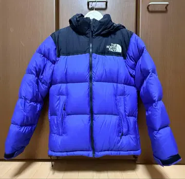 THE NORTH FACE 후드 부착 다운 자켓 보라색 블랙