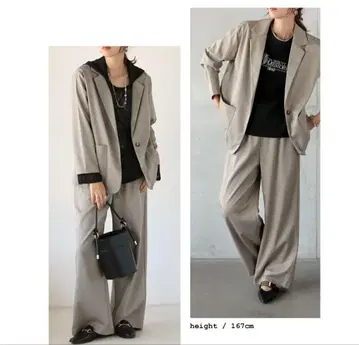 OTONA 베이지 테일러드 자켓 팬츠 셋업