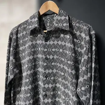 90s Mars 올 패턴 폴리에스테르 셔츠 M 박스 실루엣