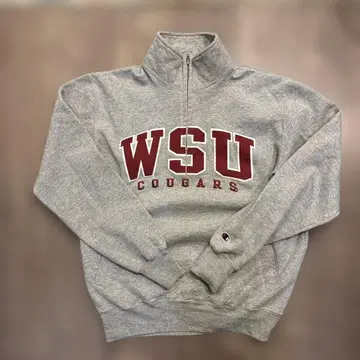 Champion WSU Cougars 하프 지퍼 맨투맨