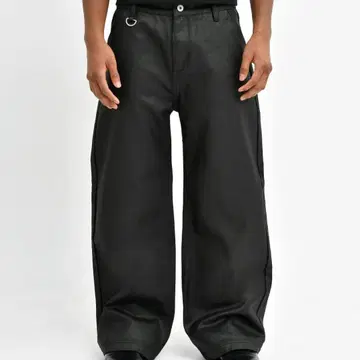 Stacked Oil Coating Loose Fit Pants
