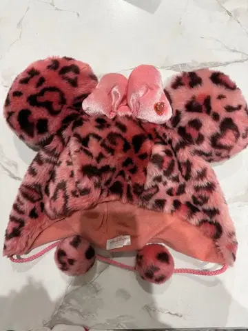 디즈니 팬 캡 레오파드 무늬 핑크