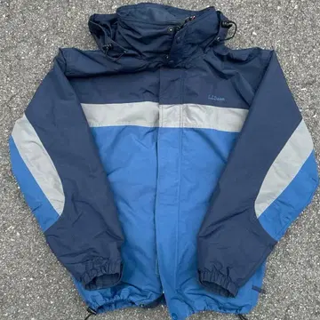 90s L.L.Bean 마운틴 파카 자수 산 파랑