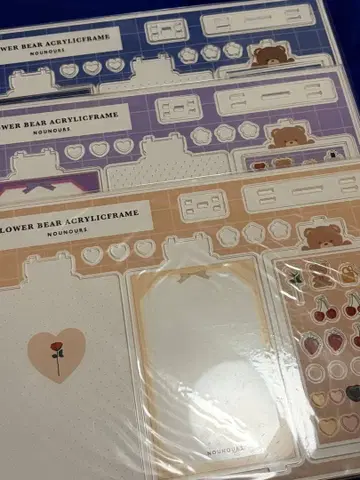 플라워 베어 아크릴 프레임 3매 세트