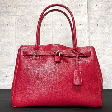 새상품급  den HAMANO 미티어 루비 레드 가죽 토트백