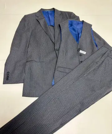 AOKI 그레이 스트라이프 비즈니스 정장 세트 3P