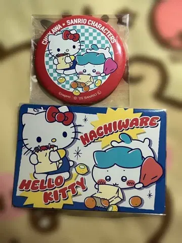치이카와 산리오 하치와레 캔뱃지 카드