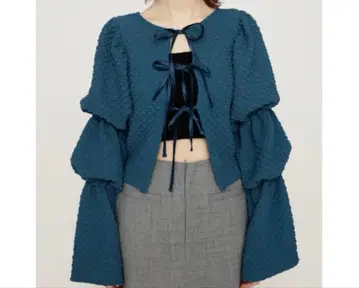 SLY 투웨이 팝콘 리본 블라우스